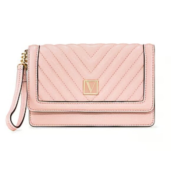 NWT Victoria's Secret V-quilt Tech phone wristlet clutch in orchid blush - Picture 2 of 4